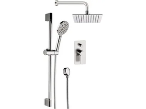 ENERGY - Chromed brass shower set with overhead shower _ Remer Rubinetterie